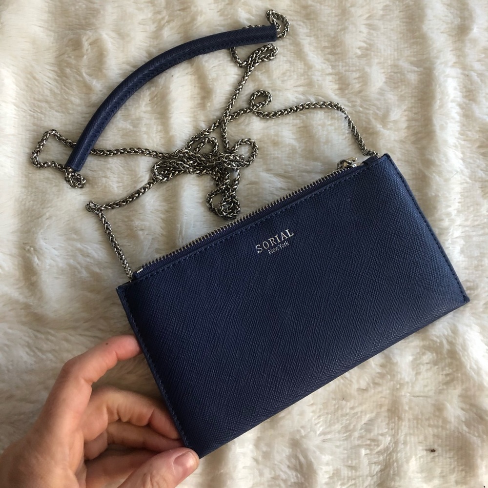 SORIAL New York sapphire mini purse.